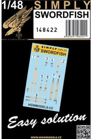 Decal FAIREY SWORDFISH - SEATBELTS (designed to be used with Tamiya kits) Brand new HGW seatbelts in 1/48 scale. Special technol Beste Prijs