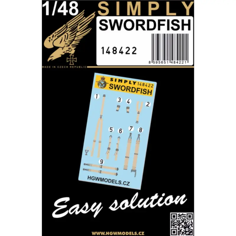 Decal FAIREY SWORDFISH - SEATBELTS (designed to be used with Tamiya kits) Brand new HGW seatbelts in 1/48 scale. Special technol Beste Prijs