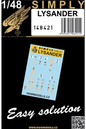 Koopje Decal WESTLAND LYSANDER - SEATBELTS 1 (designed to be used with Airfix and Gavia kits) Brand new HGW seatbelts in 1/48 scale.Spe