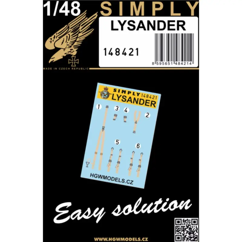Koopje Decal WESTLAND LYSANDER - SEATBELTS 1 (designed to be used with Airfix and Gavia kits) Brand new HGW seatbelts in 1/48 scale.Spe