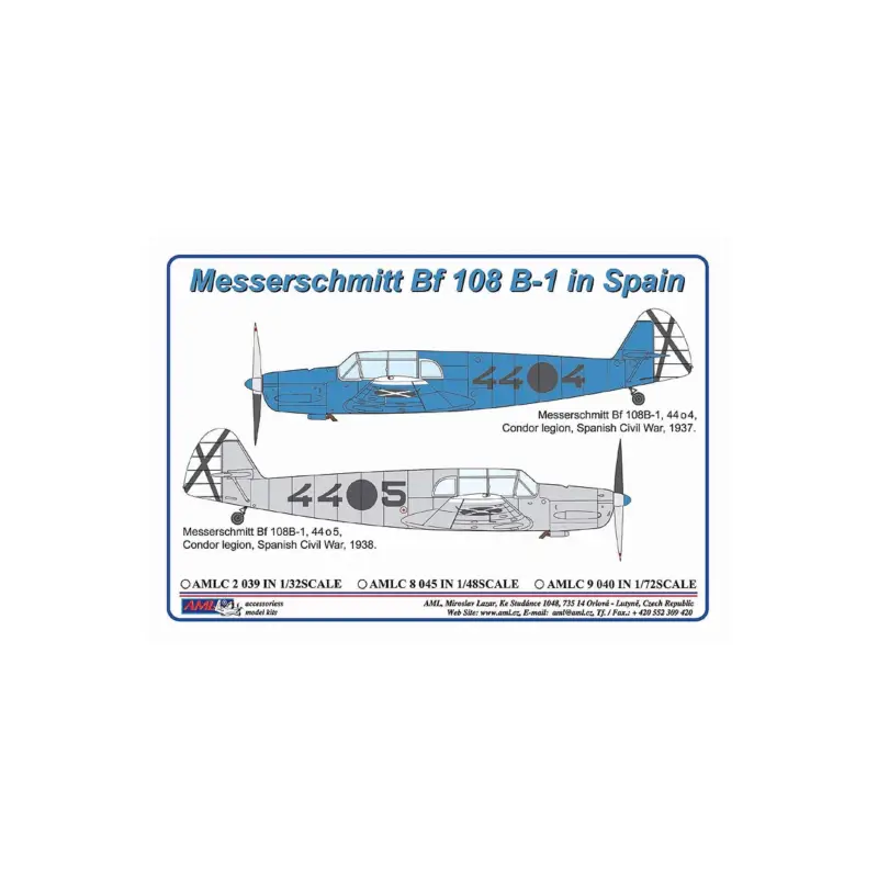 Decal Messerschmitt Bf-108B-1 Condor Legion in Spain 1937/1938 Shop Nu