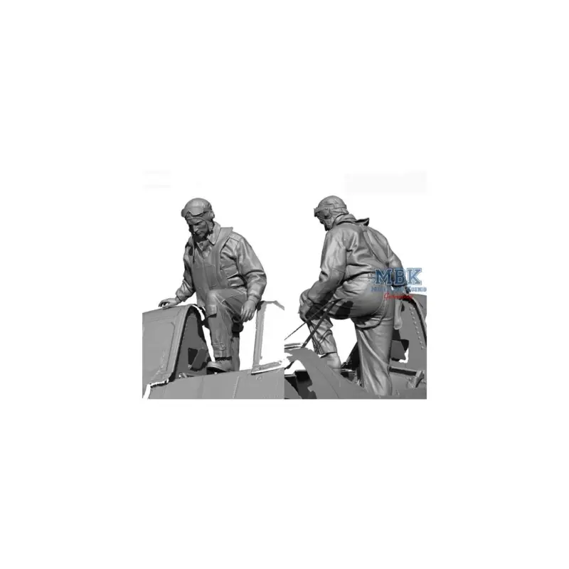 Lage Kosten WWII US Navy Pilot (boarding) 1:18 Figuren