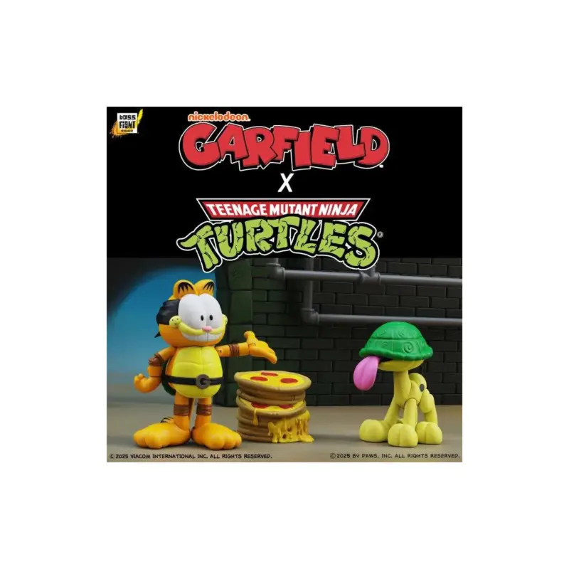 Hete Deal Garfield X Tmnt Garfello And Sidekick Odie Af 2 -pack Figuurtje