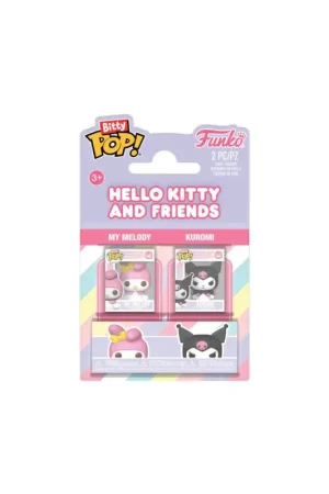 Hello Kitty - pack 2 Bitty POP! Vinyl figures My Melody&Kuromi 2 cm Pop figur Beperkt Aanbod