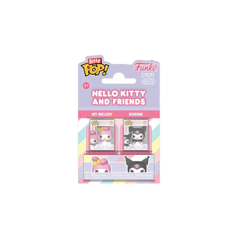 Hello Kitty - pack 2 Bitty POP! Vinyl figures My Melody&Kuromi 2 cm Pop figur Beperkt Aanbod