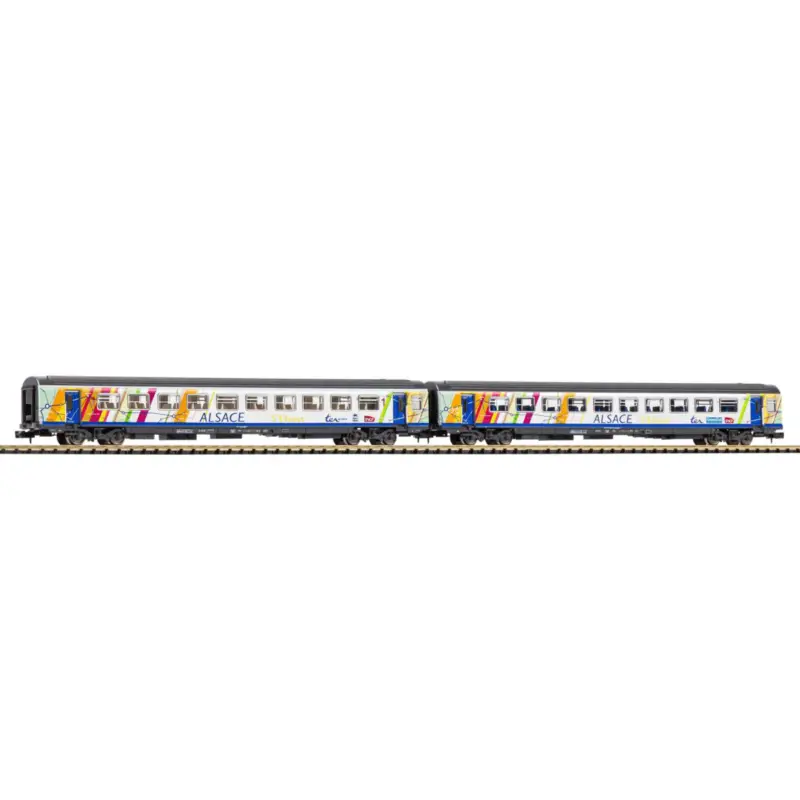 Aanbieding Set of 2 Alsace coral wagons 1+2 Cl.
