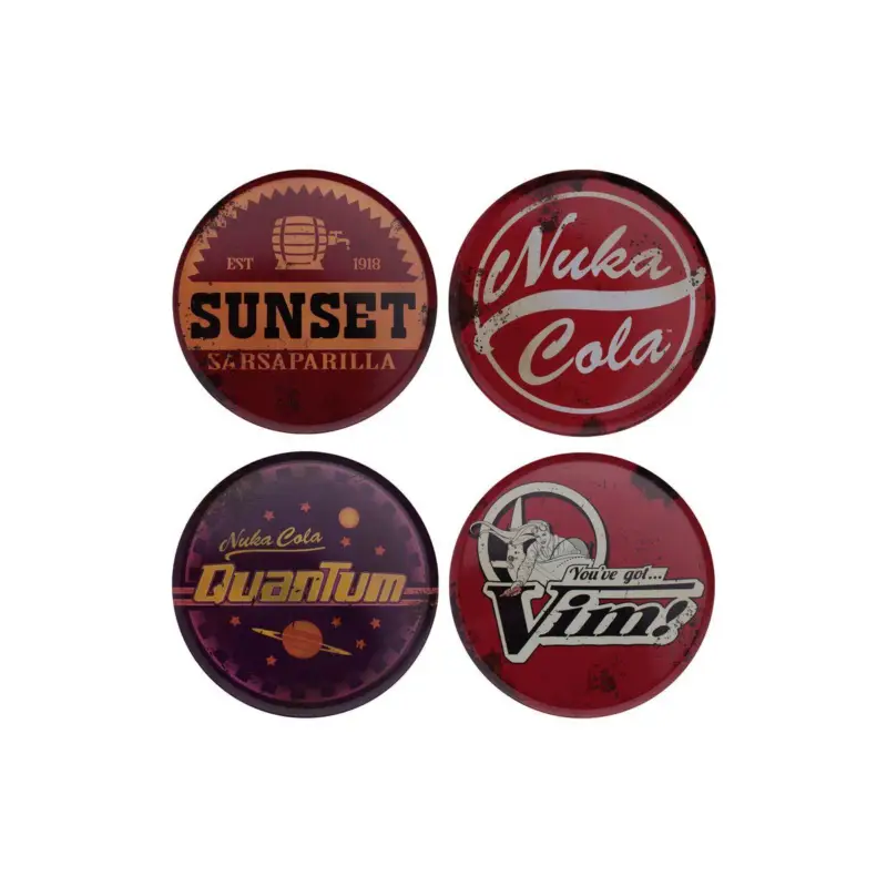 Fallout Pack 4 Metal Drinks Coasters Korting