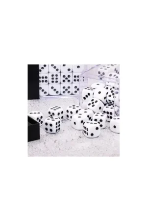 Superprijs 6-sided dice - Set of 36 dice - 12mm - White