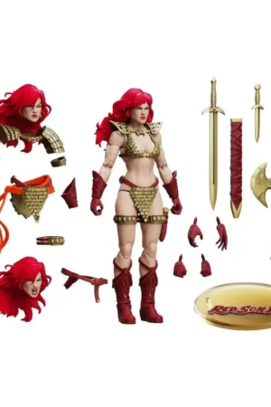 Hete Deal Red Sonja - Limited Gold And Red Epic Hacks Figure Figuurtje