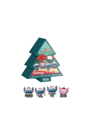 STITCH HOLIDAY - Pocket Pop 4 Pack - Tree Box Pop figur Voordeelprijs