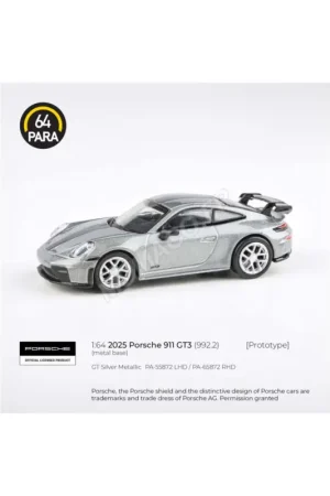 Porsche 911 gt3 (992.2) 2025 silver “gt silver metallic” (lhd) Miniatuur Nieuw
