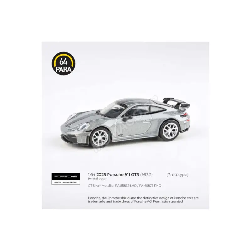 Porsche 911 gt3 (992.2) 2025 silver “gt silver metallic” (lhd) Miniatuur Nieuw