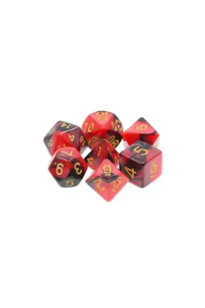 Set of 7 Multi-Size Dice with Box - Red and Black Color Mix Alleen Vandaag