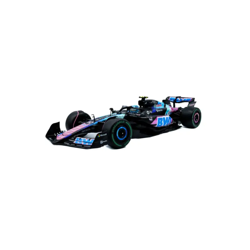 Alpine f1 team a524 blue p.gasly brazilian gp 2024 1/18 Miniatuur Veilige Betaling
