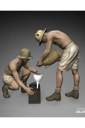 German DAK soldiers battery maintenance Figuren Speciale Aanbieding