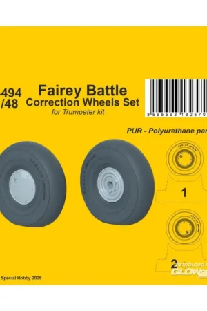 Fairey Battle Correction Wheels Set for Trumpeter kit Laatste Versie