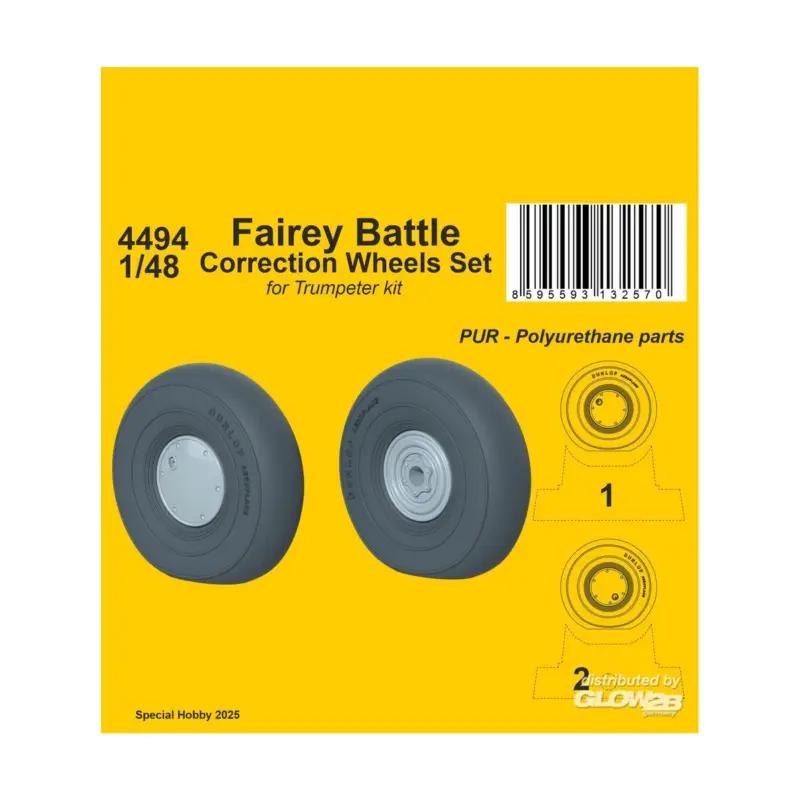 Fairey Battle Correction Wheels Set for Trumpeter kit Laatste Versie