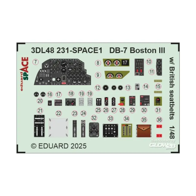 Decal DB-7 Boston III w/ British seatbelts SPACE HKM Korting