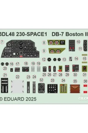 Decal DB-7 Boston III w/ US seatbelts SPACE HKM Gecertificeerd