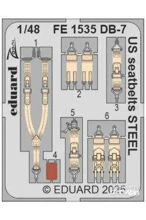 Decal DB-7 Boston III US seatbelts STEEL HKM Hoge Kwaliteit