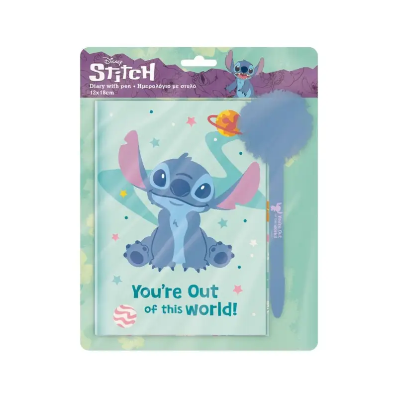 Koop Vandaag STITCH - Gift Set Diary with Lock + Pompom Ballpoint Pen