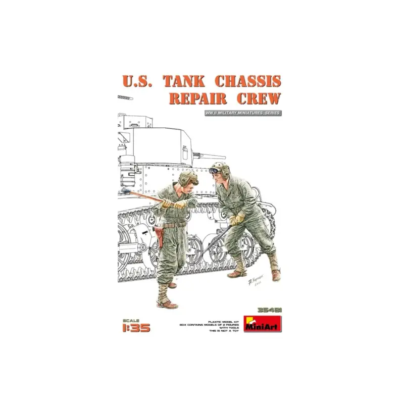 Laatste Versie Miniart 35481 model u.s. tank chassis repair crew 1/35 Figuren