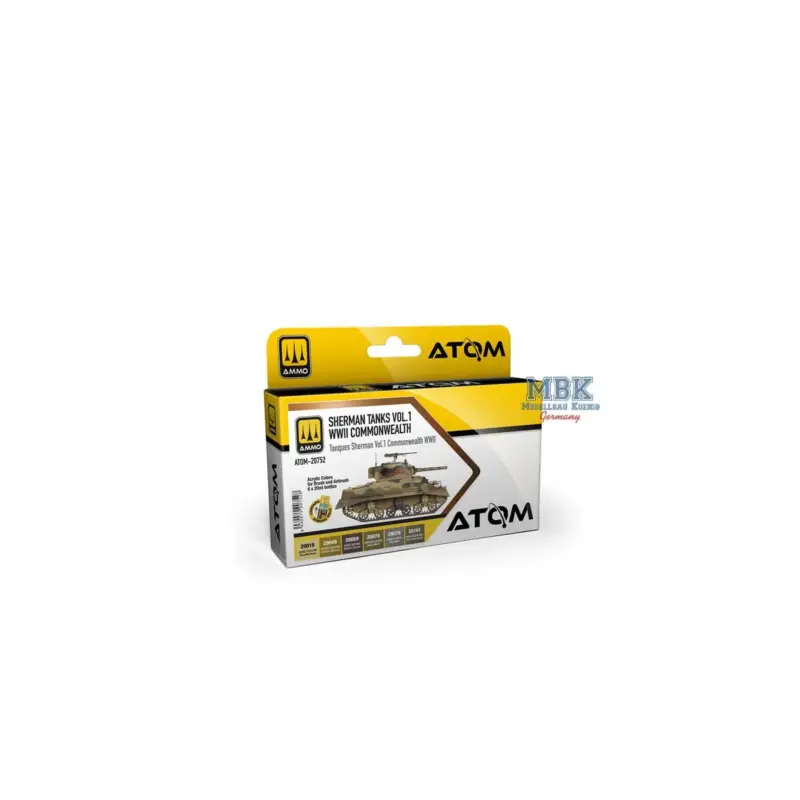 Flitsaanbieding ATOM Sherman Tanks Vol 1 WWII Commonwealth Set Acrylverf