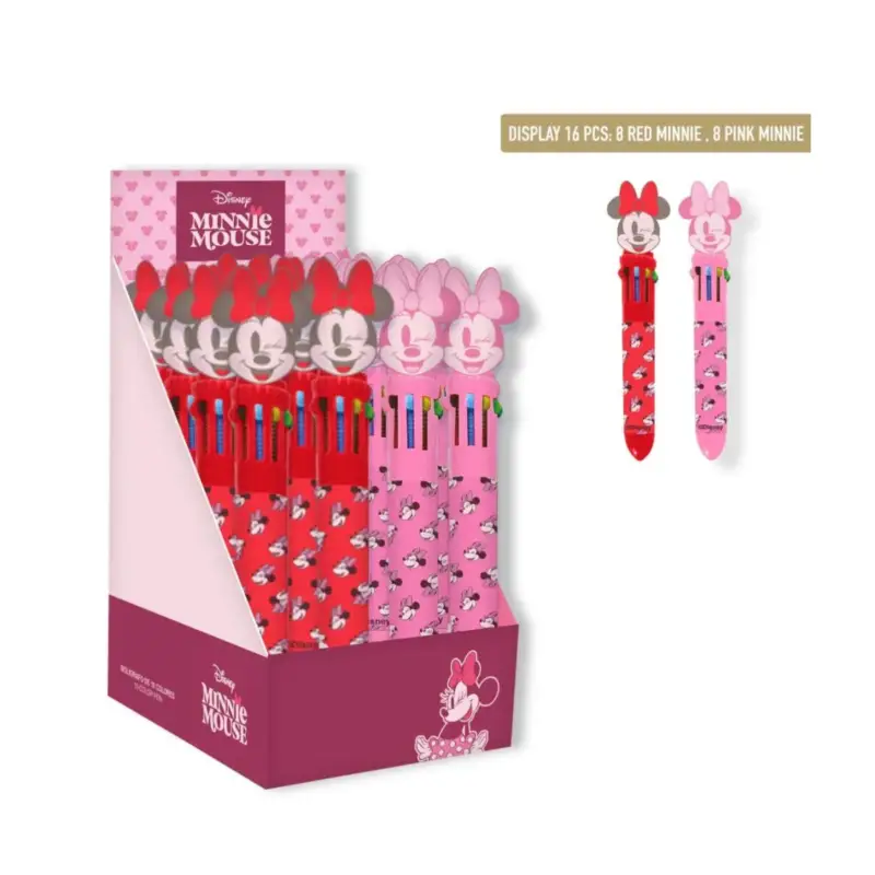 MINNIE - Display of 16 Ballpoint Pens in 10 colors Beperkt Aanbod