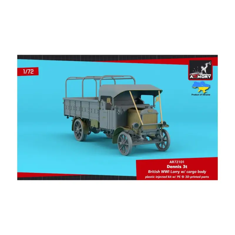 Direct Verzonden Dennis 3t Lorry, British WWI lorry w/ flatbed cargo body (plastic kit w/ PE parts & resin engine)