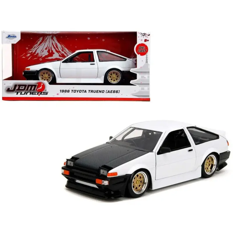1:24 toyota trueno ae86 glossy white jdm tuners 1986 Miniatuur Favoriet