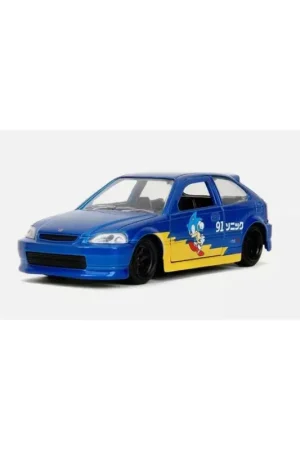 Bestseller 1:32 honda civic type-r w/ sonic figure blue hollywood rides 1997 Miniatuur