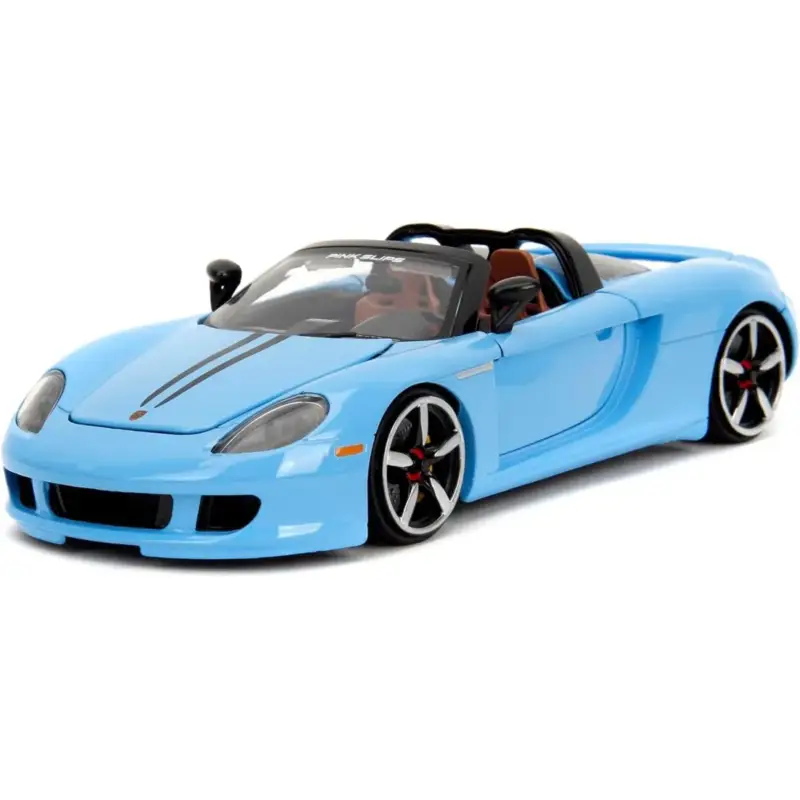 Actieprijs 1:24 porsche carrera gt glossy blue pink slips 2005 Miniatuur