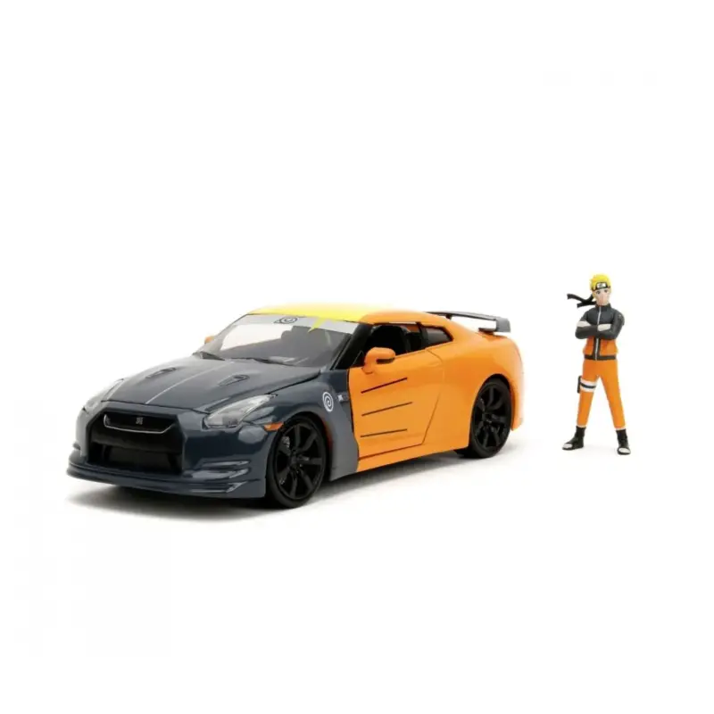 Favoriet 1:24 nissan gt-r w/naruto figure bi-color hollywood rides 2009 Miniatuur