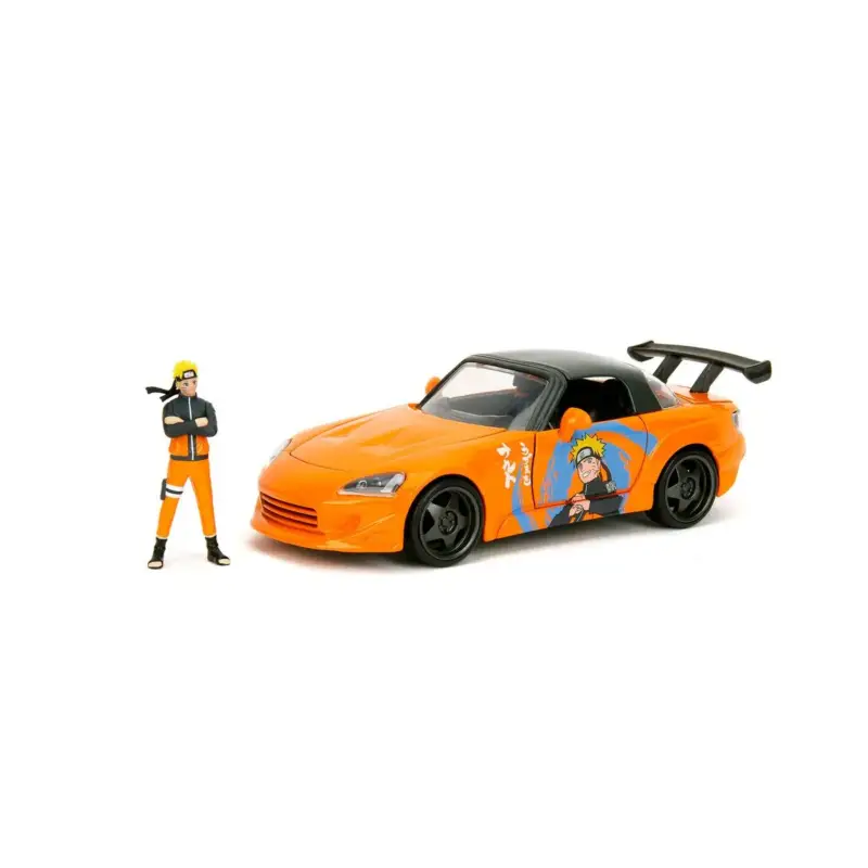 1:24 honda s2000 w/naruto figure orange hollywood rides Miniatuur Veilige Betaling