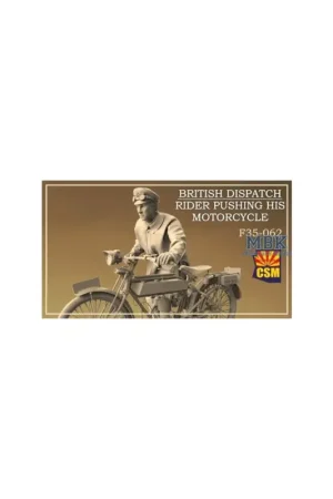 British Dispatch Rider pushing his motorcycle Figuren Koopje