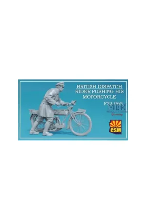 British Dispatch Rider pushing his motorcycle Figuren Seizoensaanbieding