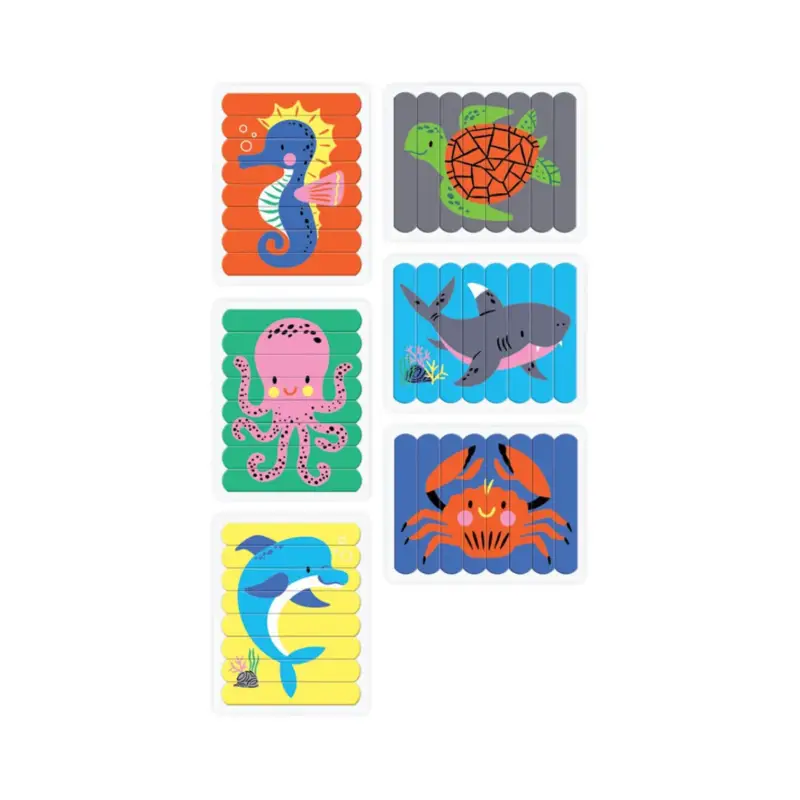 Mudpuppy Puzzle: UNDERWATER, 24 stukjes, 2-zijdige puzzelstokjes om 6 puzzels te maken, doos 19x23,5x4cm, 3+ Actieprijs