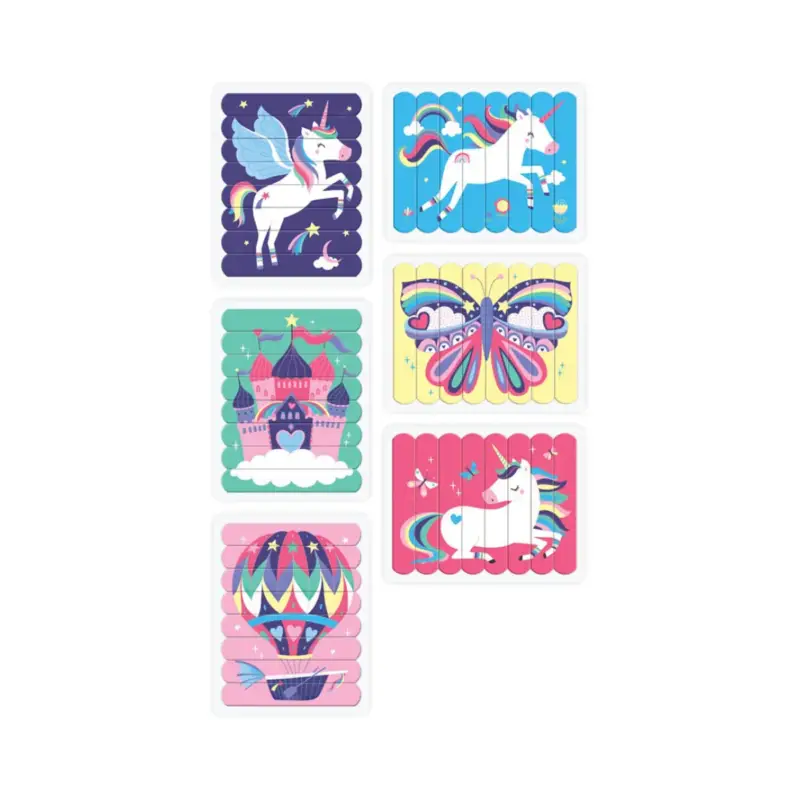 Gratis Retour Mudpuppy Puzzle: MAGIC UNICORN, 24 stukjes, 2-zijdige puzzelstokjes om 6 puzzels te maken, doos 19x23,5x4cm, 3+