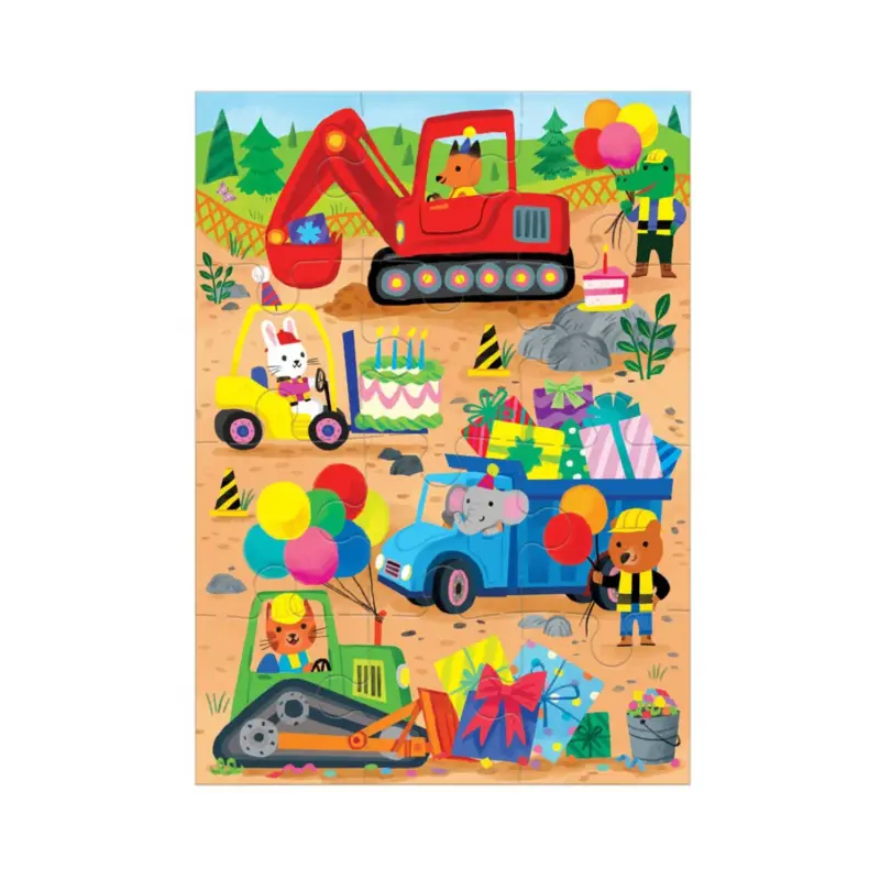 Mudpuppy Puzzle: CONSTRUCTIE wenskaart 13x18cm, 12 stukjes, 3+ Beperkte Voorraad
