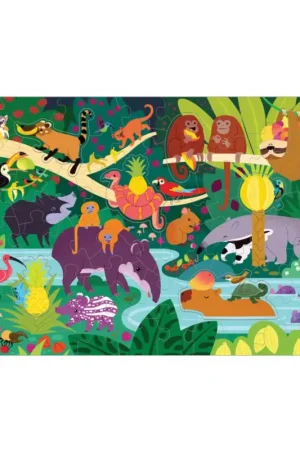 Bestel Nu Mudpuppy Puzzel: JUNGLE krabben en snuffelen 38x28cm, 60 stukjes, met 3 geuren, in een doos 24x18,2x5,5cm, 3+