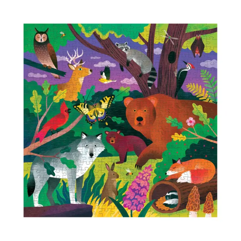 Mudpuppy Puzzle: Glow-in-the-Dark Forest 51x51cm, 500 stukjes, in een doos van 20x20x5cm, 8+ Goedkoop
