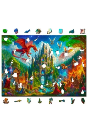 Beste Prijs Houten stadspuzzel: Fantasy Castle 1010/100 54x39,4cm, houten, doos 21x21x8,5cm, 14+