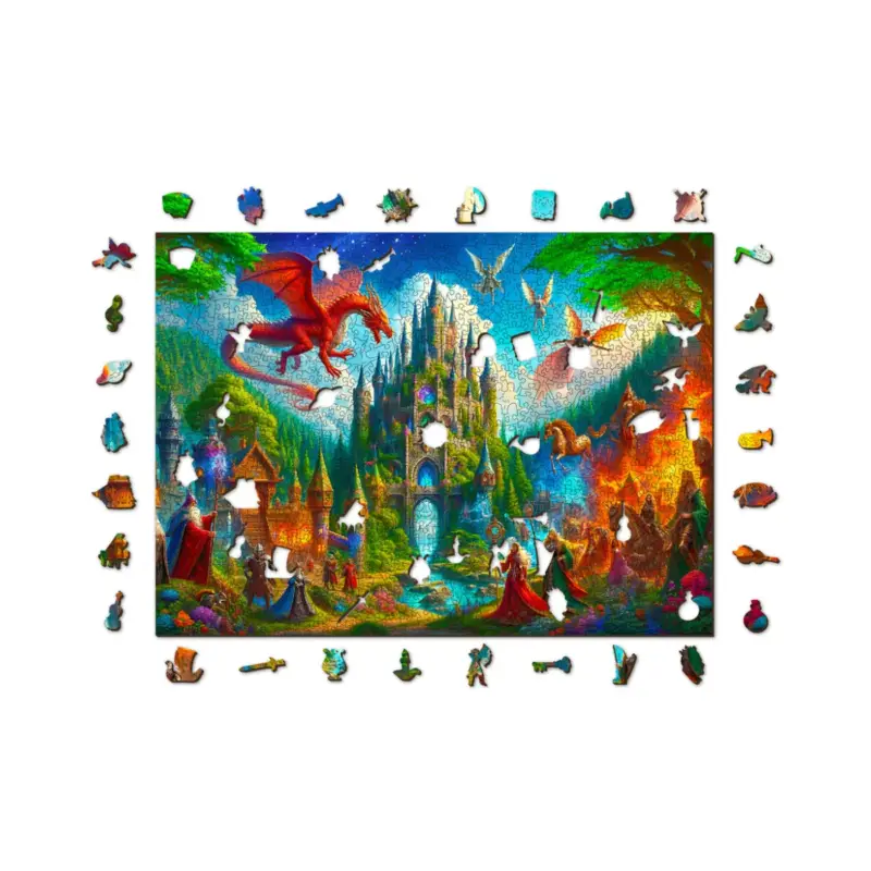 Beste Prijs Houten stadspuzzel: Fantasy Castle 1010/100 54x39,4cm, houten, doos 21x21x8,5cm, 14+