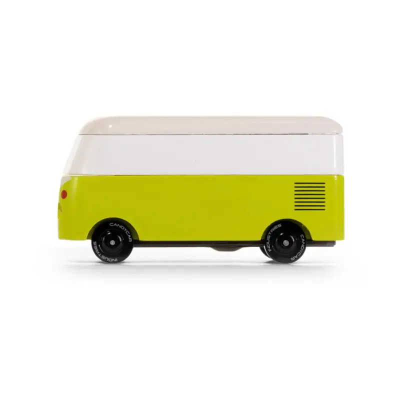 Korting Candycar World: VW T1 Groen (VW228) 8,8x3,7x5,1cm, houten spuitgietstuk, in geschenkdoos, 3+