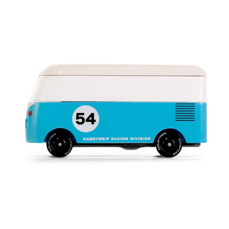 Candycar World: VW T1 Blauw (VW294) 8,8x3,7x5,1cm, houten spuitgietstuk, in geschenkdoos, 3+ Favoriet