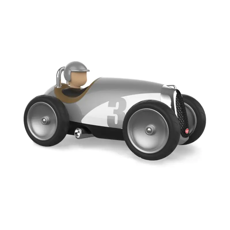 Baghera Toys: Raceauto ZILVER (480) 18x9x10cm, in geschenkdoos 22x10,5x9,5cm, 1+ Op = Op