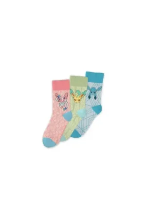 POKEMON - Eevee Evolution II - Pack of 3 pairs of socks (Size 39-42) Shop Nu