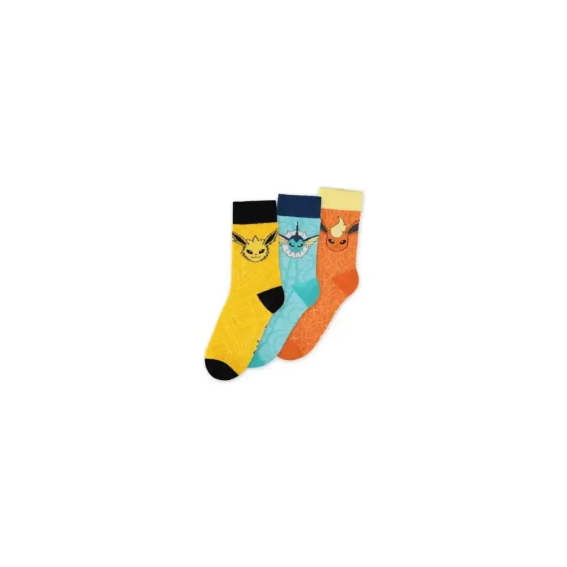 Betrouwbaar POKEMON - Eevee Evolution - Pack of 3 pairs of socks (Size 39-42)