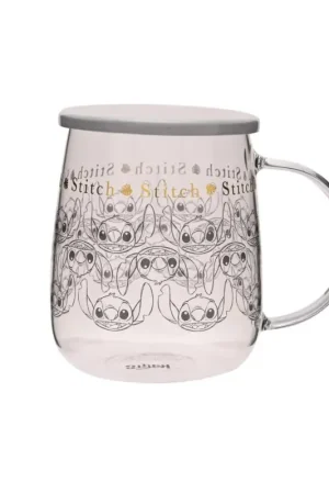 STITCH - Glass Mug with Lid Rechtstreeks Van De Fabrikant