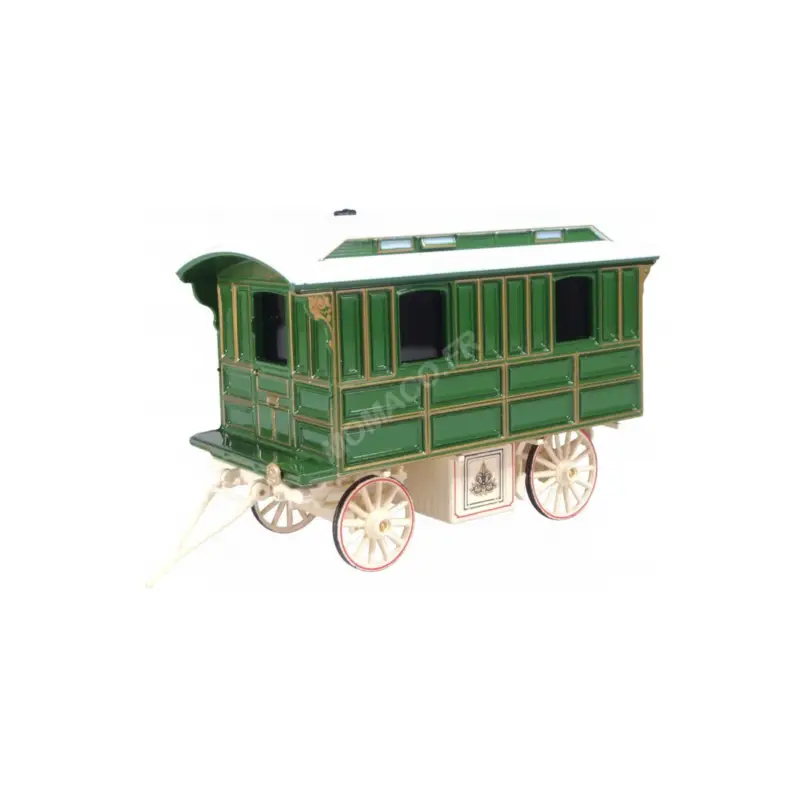 Snelle Levering Showmans living wagon green/cream Miniatuur